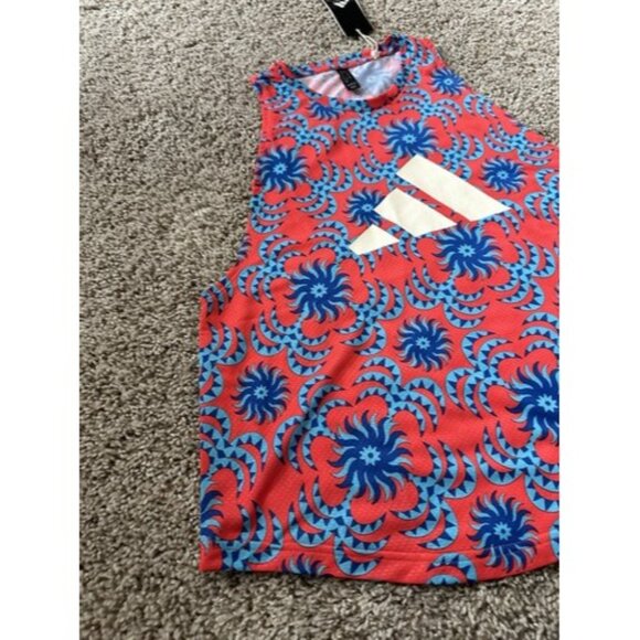 Adidas X Farm Rio Red Blue Sleeveless Tank Pull Over Active Logo Size XS - Picture 3 of 12